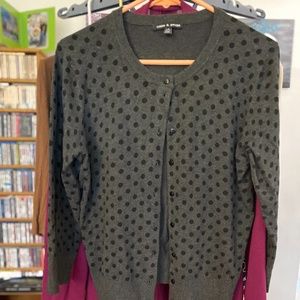 Cable & Gauge Grey Polka Dot Cardigan